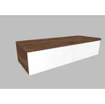 Skříňka pod desku s umyvadlem, bez výřezu, 130x28,2x50 cm, deska a boky ořech tabák, dvířka bílá, PKGB130.18.1