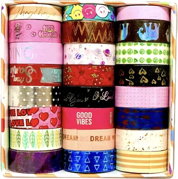 Lepicí páska AKN Sada 24 ks washi pásek - Retro