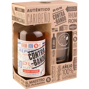 Rum Contrabando Rum 5 Y.O (0,7l) v dárkové krabičce se skleničkou