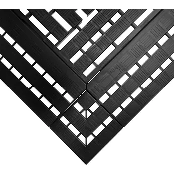 Rohožka Černá protiskluzová průmyslová rohož WORK-DECK - délka 60 cm, šířka 120 cm, výška 2,5 cm
