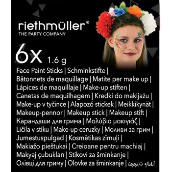 Karnevalový doplněk Amscan Make-up sada barev na obličej 6 ks
