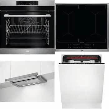 Set domácích spotřebičů AEG BPK742380M + AEG Mastery DoubleBridge IKE64450XB + AEG DPE5660M + AEG Mastery MaxiFlex FSB53927Z