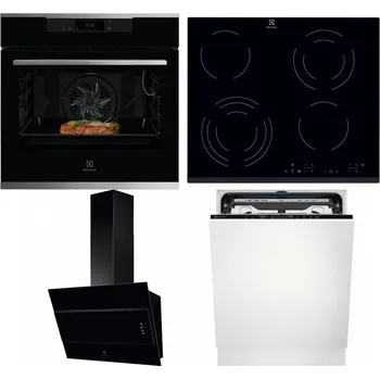 Set domácích spotřebičů ELECTROLUX KOEBP39X + ELECTROLUX EHF6343FOK + ELECTROLUX LFV316K + ELECTROLUX EEM69410L