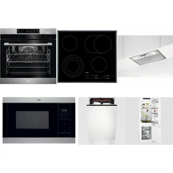 Set domácích spotřebičů AEG BSK792380M + AEG Mastery DirectTouch HK654070FB + AEG DGB3523S + AEG Mastery MSB2547D-M + AEG Mastery MaxiFlex FSE73507P + AEG Mastery FlexiShelf SCE818D3LC