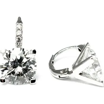 Náušnice Zlaté náušnice s kameny z bílého zlata