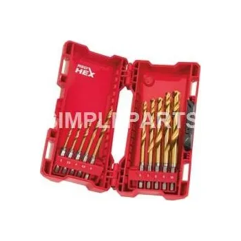 Auto-moto Vrtáky do kovu RED HEX - SHOCKWAVE™ HSS-TiN - sady Shockwave HSS-G TiN Red Hex - 10 ks Set, HSSG, MILWAUKEE, 48894759