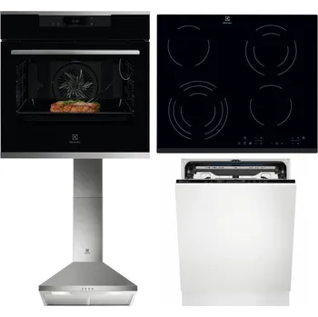 Set domácích spotřebičů ELECTROLUX KOEBP39X + ELECTROLUX EHF6343FOK + ELECTROLUX LFC316X + ELECTROLUX EEM69410L