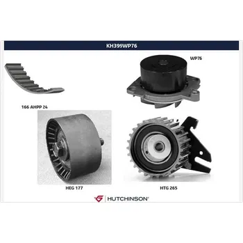 Rozvod motoru Vodni pumpa + sada ozubeneho remene, , HUTCHINSON, KH 399WP76