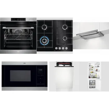 Set domácích spotřebičů AEG BSK792380M + AEG Mastery SpeedBurner HKB64420NB + AEG DPE5660M + AEG Mastery MSB2547D-M + AEG Mastery MaxiFlex FSE73507P + AEG Mastery NoFrost SCB618F6TS