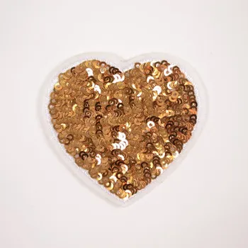 Nažehlovačka flitrové srdíčko zlaté