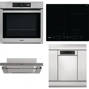 Set domácích spotřebičů WHIRLPOOL AKZ9 9480 IX + WHIRLPOOL WL B8160 NE + WHIRLPOOL AKR 5390/1 IX + WHIRLPOOL WSBO 3O34 PF X
