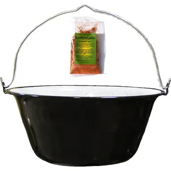 Kempingové nádobí Smaltovaný kotlík 50 L + koření na kotlíkový guláš 50 g
