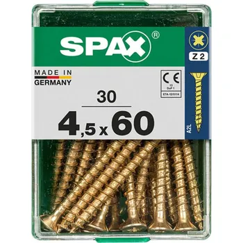 Vrut SPAX Vrut 4,5x60, zápustná hlava, PZ, YELLOX, 30 ks (M)
