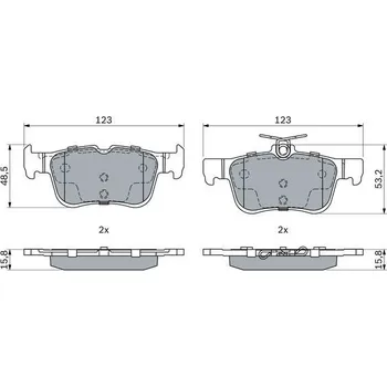 Brzdová destička Sada brzdových destiček, kotoučová brzda, , 5341206, BOSCH, 0 986 494 888