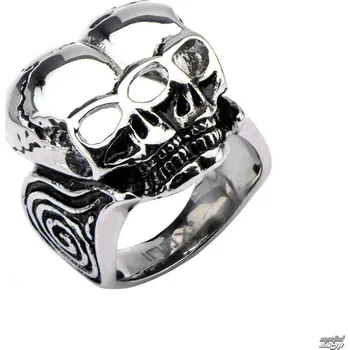 Prsten prsten INOX - BLK CONJOIND TWN SKUL - 12