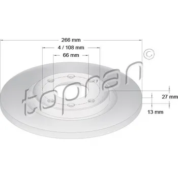 Brzdový kotouč Brzdový kotouč, , 1608691680, 4246R2, 4246R4, 424982, TOPRAN, 722 456