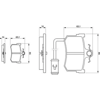 Brzdová destička Sada brzdových destiček, kotoučová brzda, , BOSCH, 0 986 424 013