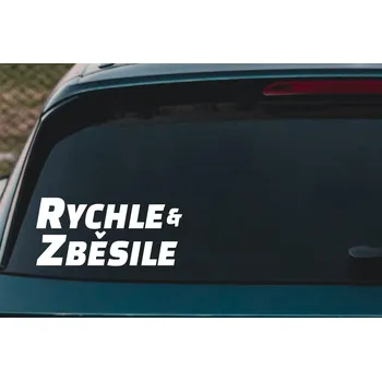 Samolepící dekorace Lepy.cz Samolepka na auto Rychle a zběsile Velikost (šířka x výška): 15x7cm, Barevná varianta: Krémová