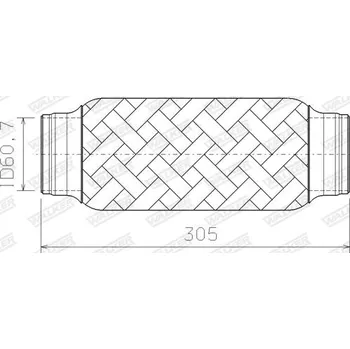 Tlumič výfuku Zvlněná trubka, výfukový systém, , WALKER, 08944