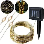 Solární řetěz 100 LED teplá bílá