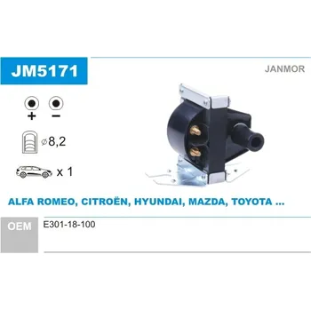 Zapalovací cívka Zapalovací cívka, , E30118100, JANMOR, JM5171