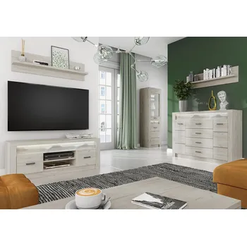 Obývací stěna Obývací stěna INDIANAPOLIS k | sestava CH | kraft bílý