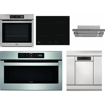 Set domácích spotřebičů WHIRLPOOL AKZ9 9480 IX + WHIRLPOOL WS Q2760 BF + WHIRLPOOL AKR 749/1 IX + WHIRLPOOL ABSOLUTE AMW 730 IX + WHIRLPOOL WSBO 3O34 PF X