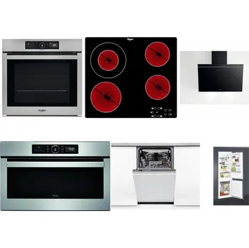 Set domácích spotřebičů WHIRLPOOL AKZ9 9480 IX + WHIRLPOOL AKT 8130/NE + WHIRLPOOL AKR 62F LT K + WHIRLPOOL ABSOLUTE AMW 730 IX + WHIRLPOOL WSIO 3O34 PFE X + WHIRLPOOL ART 65031