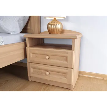 Postel Nábytek Rovder Noční stolek Vanesa, dvouzásuvkový, Rovder Výběr moření: Žlutá, Druh dřeva: Bukový masiv