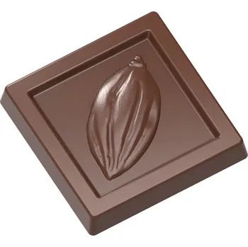 Forma na čokoládu 21x tabulka čtverec KAKAOVÝ BOB 31,5x31,5 mm - CHOCOLATE WORLD polykarbonátová