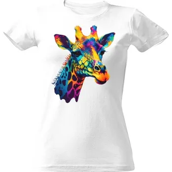 Dámské tričko Tričko s potiskem Barevná žirafa dámské