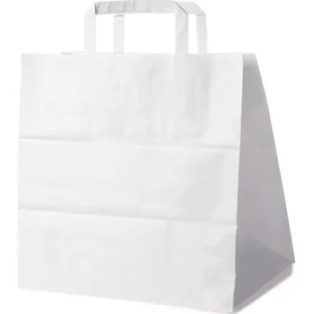 Jednorázové nádobí Papírová taška na menuboxy 320 x 210 x 330 mm / 50ks, bílá
