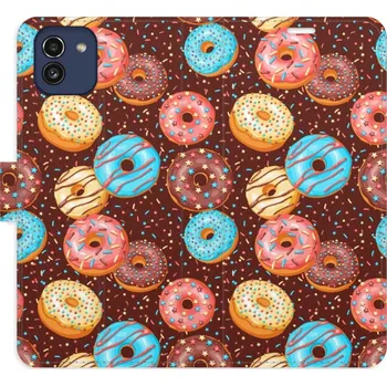 Pouzdro na mobilní telefon Flipové pouzdro iSaprio - Donuts Pattern - Samsung Galaxy A03