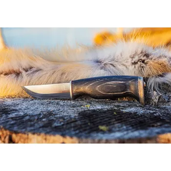 Pracovní nůž Arctic Legend Hunter, pevný nůž s pouzdrem, mořená dřevěná rukojeť AL40965