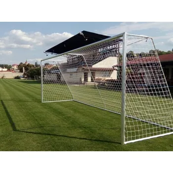 Sportovní branka Hliníková fotbalová branka přenosná 7,32x2,44 včetně sítě Varianta: bez koleček