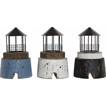 Svícen Svícen "MAJÁK" 13x13x21cm/3b./dřevo