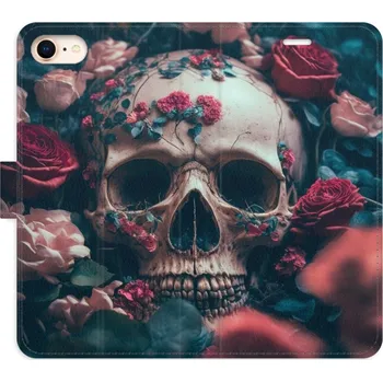 Pouzdro na mobilní telefon Flipové pouzdro iSaprio - Skull in Roses 02 - iPhone 7/8/SE 2020