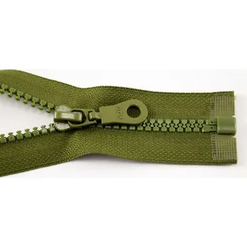Galanterie Dělitelný kostěný zip - délka (30 - 95 cm) - různé barvy 80 cm Khaki