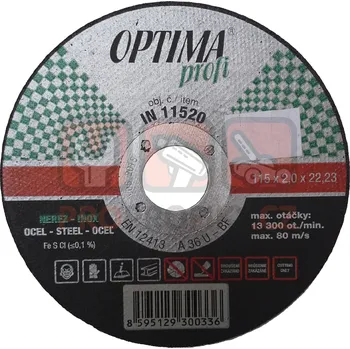 Řezný kotouč Řezný kotouč OPTIMA Profi 115x2 na ocel a nerez