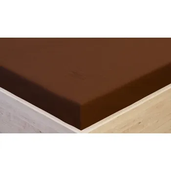 Prostěradlo Tegatex Prostěradlo Jersey s elastanem tm. hnědá Velikost: 180*200 cm