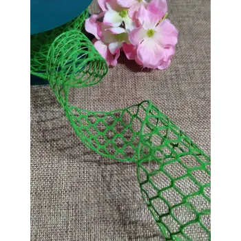 Stuha Síťovaná stuha šíře 40 mm zelená