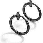 JVD Dámské kruhové ocelové černé náušnice SSSE0060XF9BL00