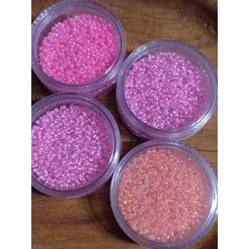 Korálek Korálky skleněné 4 x 30 g růžové odstíny