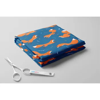 Fleece antipilling, Lišky a větvičky Barva: Modrá