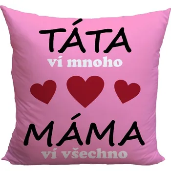 Dekorativní polštářek Polštářek 40 x 40 cm - Máma ví všechno