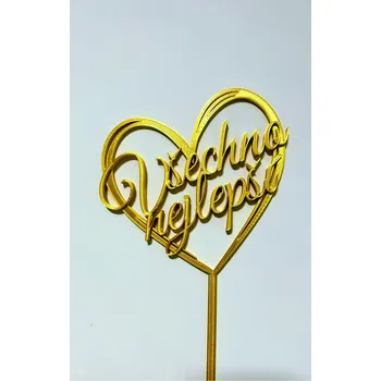 Dortová svíčka Zápich - Všechno nejlepší #3(bílá, černá, zlatá)