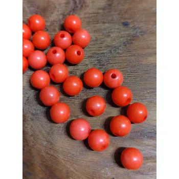 Korálek Plastové korálky Color Ø8 mm 25 ks červená světlá