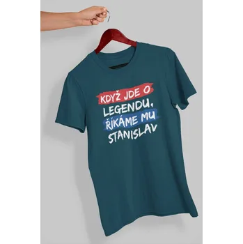 Pánské oblečení Pánské tričko Stanislav Barva: Petrolejová modrá, Velikost: M