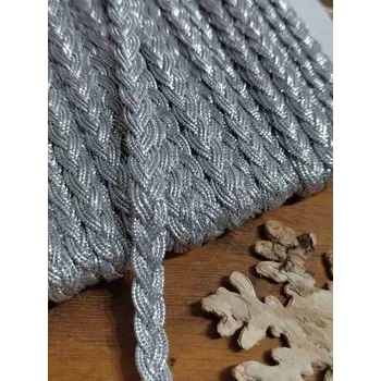 Krajka Leonský prýmek copánky barva stříbrná