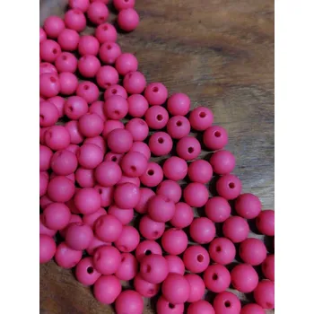 Korálek Plastové korálky matné Ø8 mm 25 ks pink